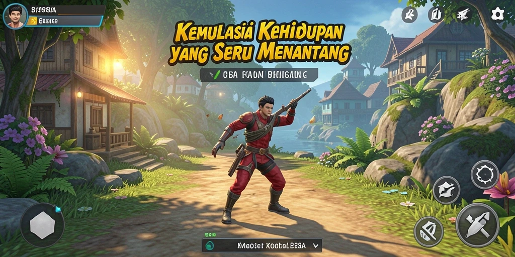 Screenshot utama 898A menampilkan gameplay seru dari simulasi kehidupan.