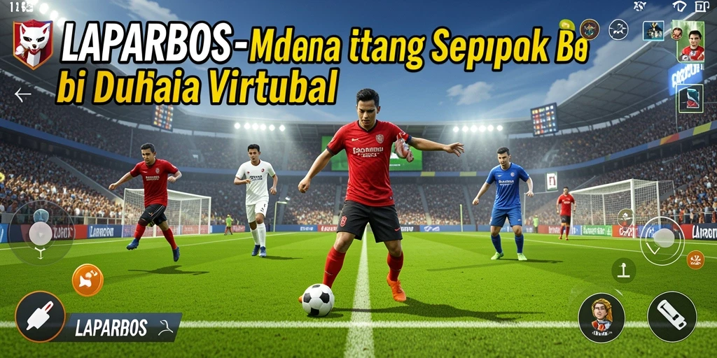 Tampilan gameplay LAPARBOS dengan aksi mendebarkan di lapangan sepak bola.