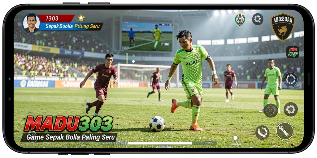 Tampilan gameplay seru sepak bola di MADU303.