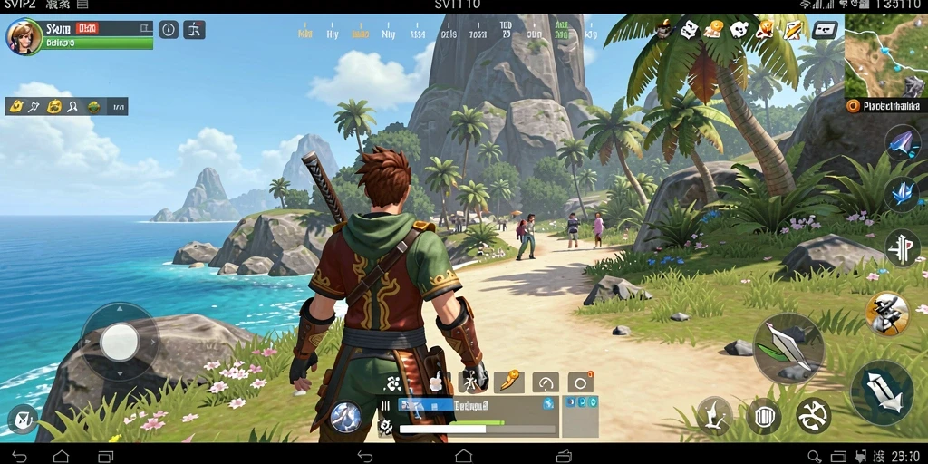 Screenshot gameplay SVIP2 yang menampilkan dunia terbuka yang menakjubkan.