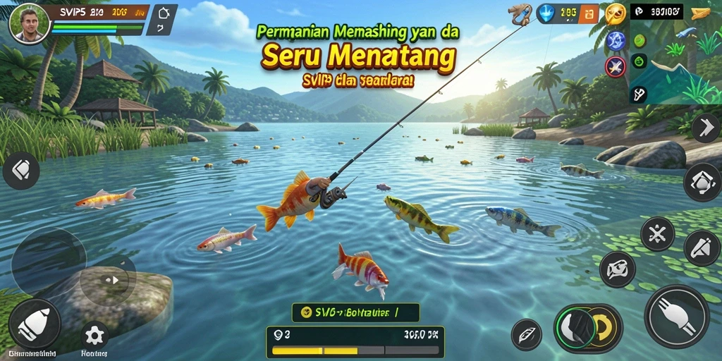 Tangkapan ikan besar di SVIP5 dengan tampilan angler yang puas.
